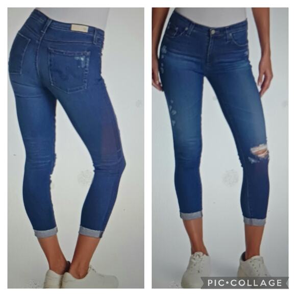 SJ47 GUC $189 AG Prima Roll Up Cigarette Jeans size 26R - Picture 1 of 11